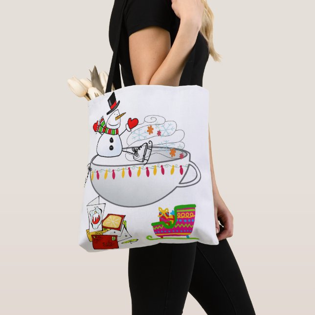 Snowman Merry Christmas Women's Tote Bags (Close Up)