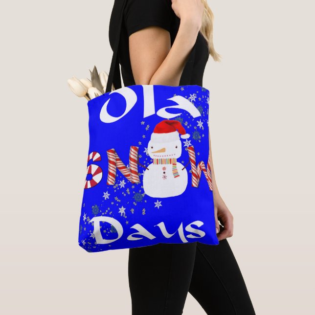 Snowman Merry Christmas Women's Tote Bags Snowdays (Close Up)