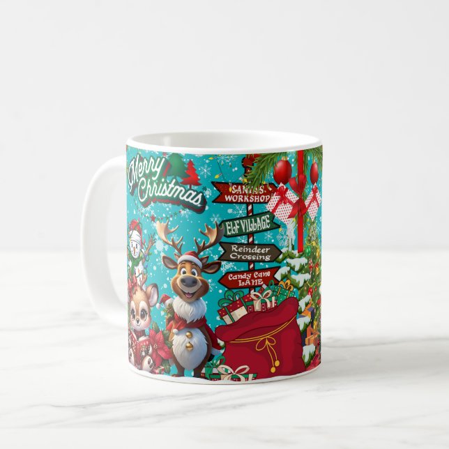 snowman, merry coffee mug (Front Left)