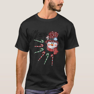 Snowman Momo Candy Cane Red Plaid Christmas Gifts  T-Shirt