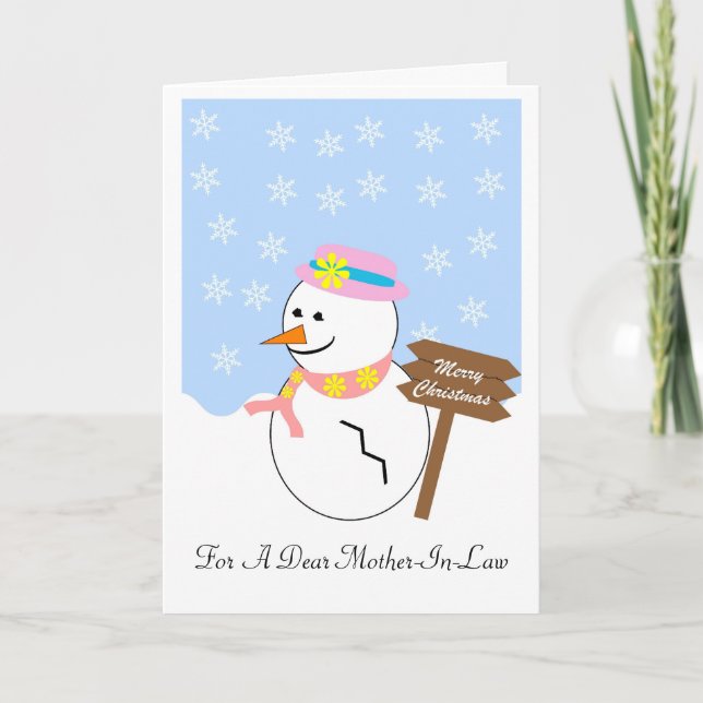 Snowman Mother-In-Law Christmas Card (Front)