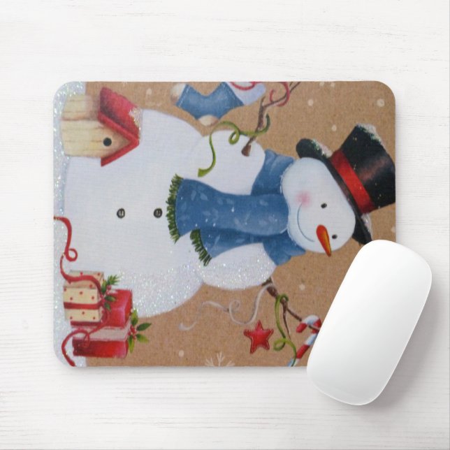 Snowman Mouse Pad (With Mouse)