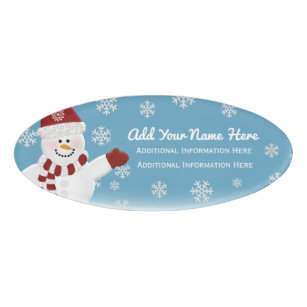 snowman name tags zazzle