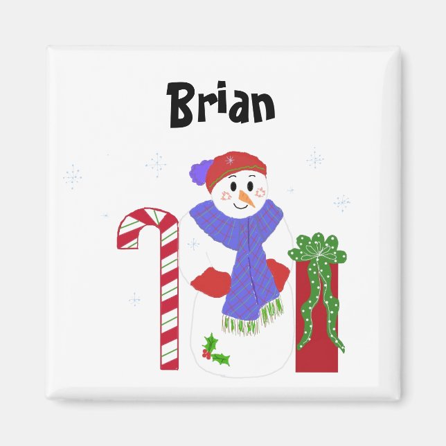 Snowman Name Tag Magnet (Front)