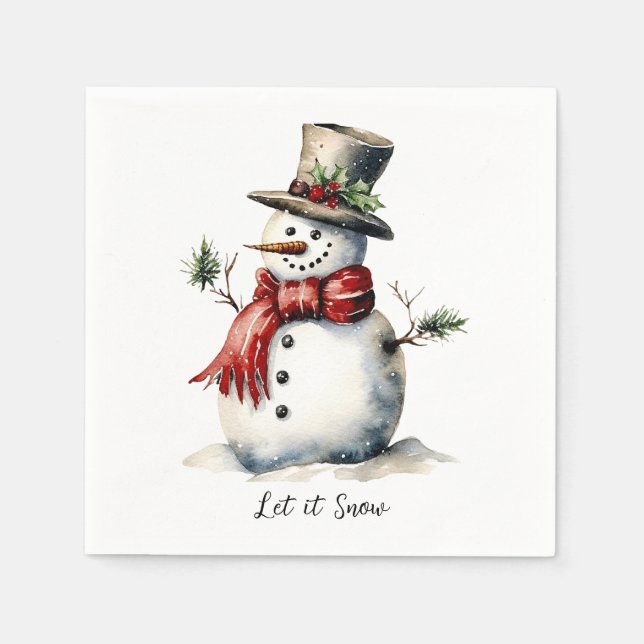 Snowman Napkin Editable (Front)