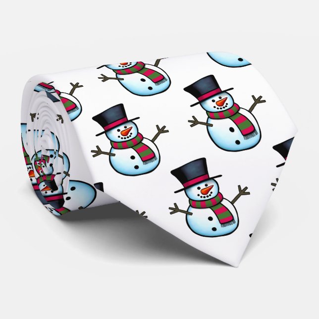 Snowman Neck Tie (Rolled)