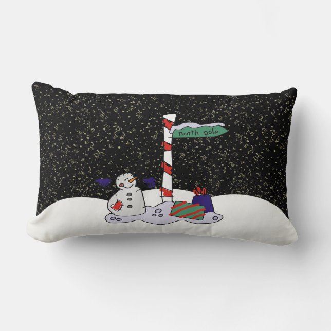 Snowman & North Pole - Lumbar Pillow (Front)