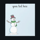 Snowman Notepad<br><div class="desc">A cheery-but-chilly looking snowman wears a red-ribboned top hat and green scarf in this wintry illustration by Richard H. Fay.</div>