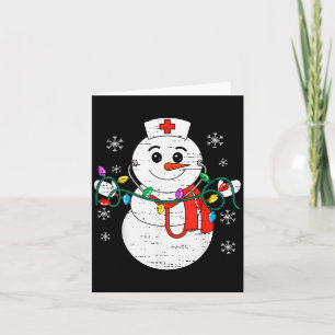 Snowman Nurse Christmas Stethoscope Xmas Scrub Top Card
