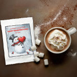 Snowman Offers Love with a Big Heart Hot Chocolate Drink Mix<br><div class="desc">Make Valentine’s Day, Christmas or every winter occasion extra special with this beautifully designed hot chocolate packet featuring charming snowman offering an enormous red heart full of love. This adorable illustration creates a perfect gift for spreading warmth and love this season! Packages of hot cocoa make sweet gifts for skating...</div>