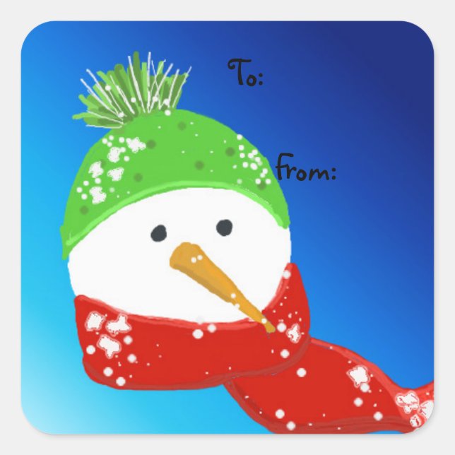 Snowman Oh So Chilly Square Sticker (Front)