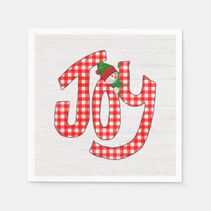 Snowman On Gingham Joy Napkins