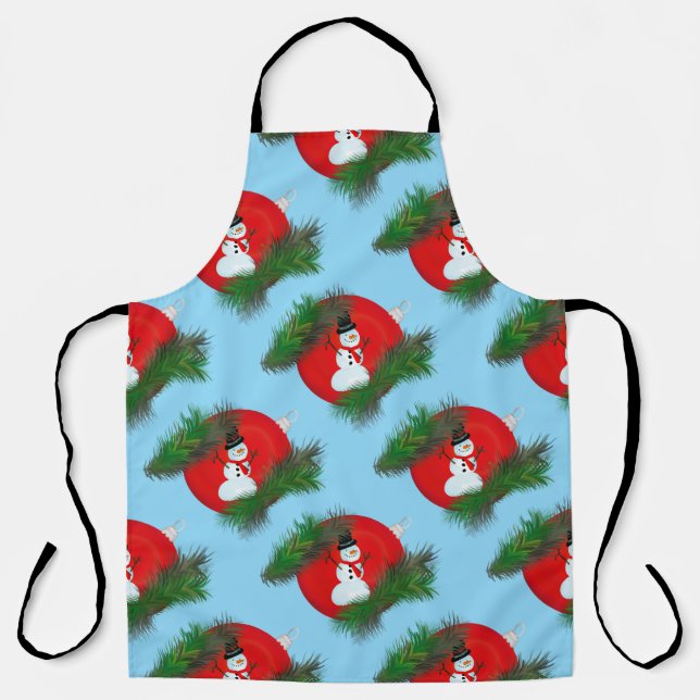 Snowman on ornament apron (Front)