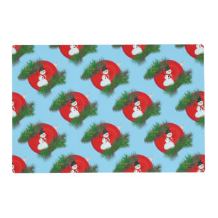 Snowman on ornament placemat