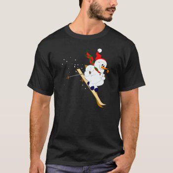 Snowman On Skis T-shirt by santasgrotto at Zazzle
