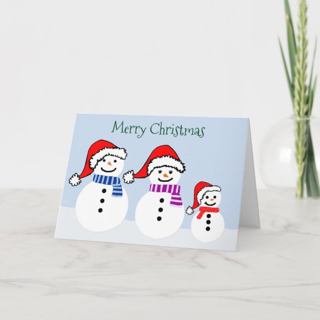 Snowman Our Family to Yours Christmas Card (Front)