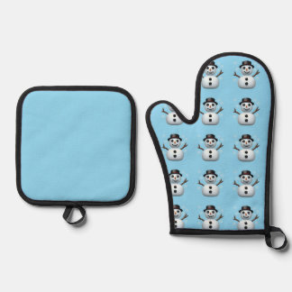 Snowman Oven Mitt & Pot Holder Set