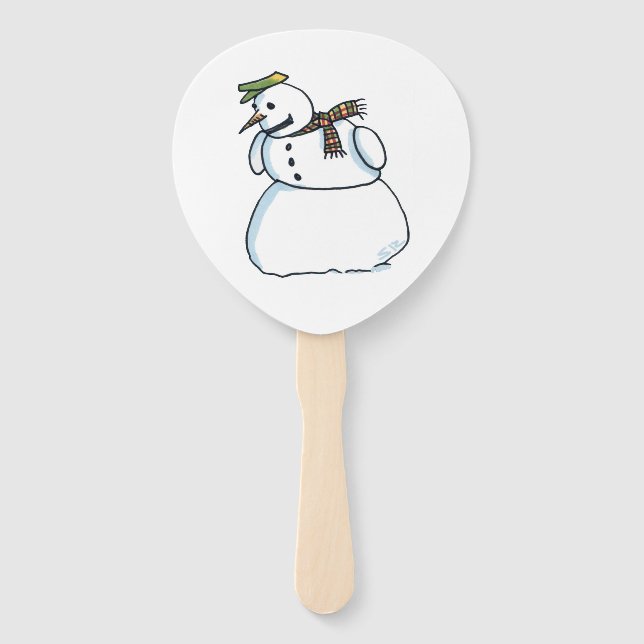 Snowman paddle hand fans (Front)
