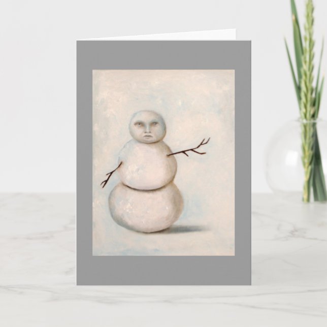 snowman painting holiday card (Front)