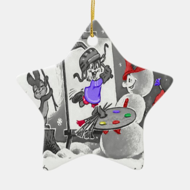 Snowman Painting Ornament (Front)