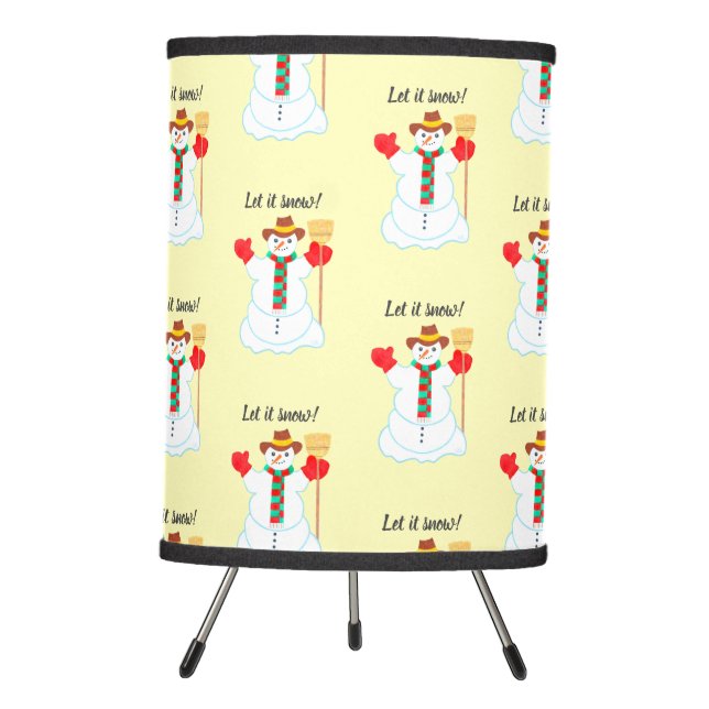 Snowman Pale Tri Pod Lamp With Text (Front)