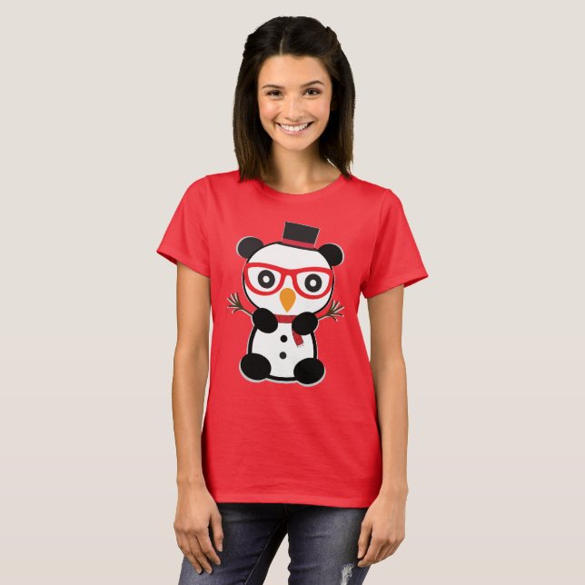 Snowman Panda Bear T-Shirt (Front Full)