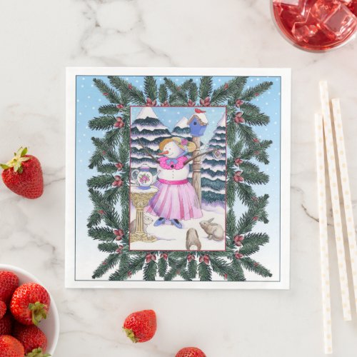 Snowman  paper dinner napkins