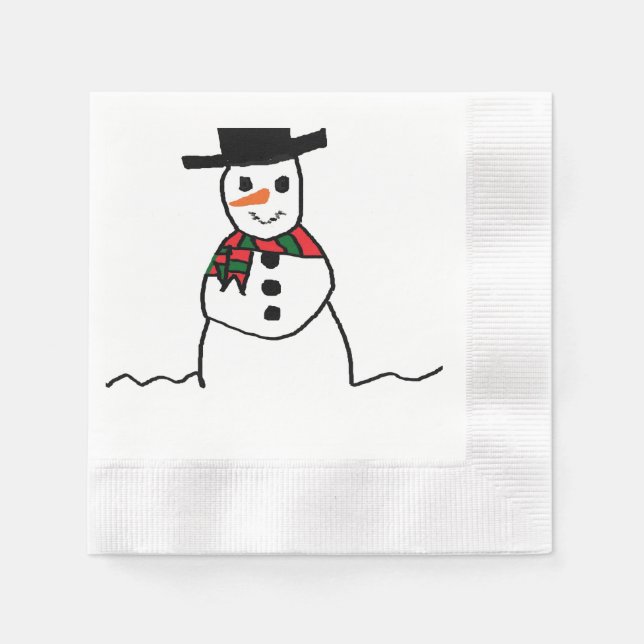 Snowman Paper Napkin (Front)