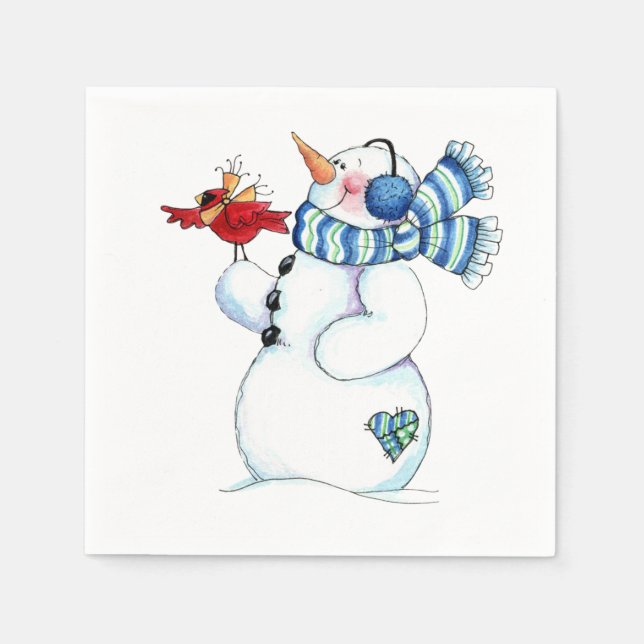 Snowman Paper Napkins (Front)