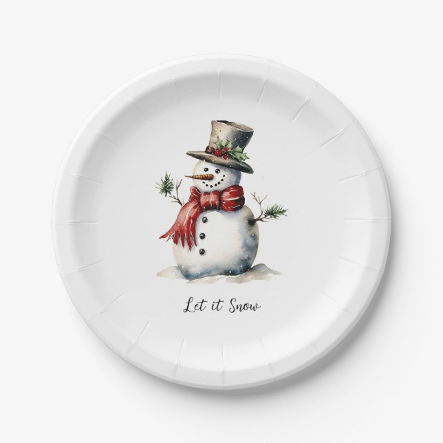 Snowman Paper Plate Editable (Front)