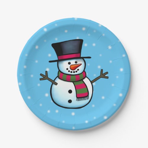 Snowman Paper Plates