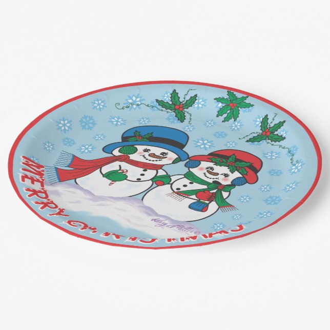 Snowman Paper Plates (Angled)