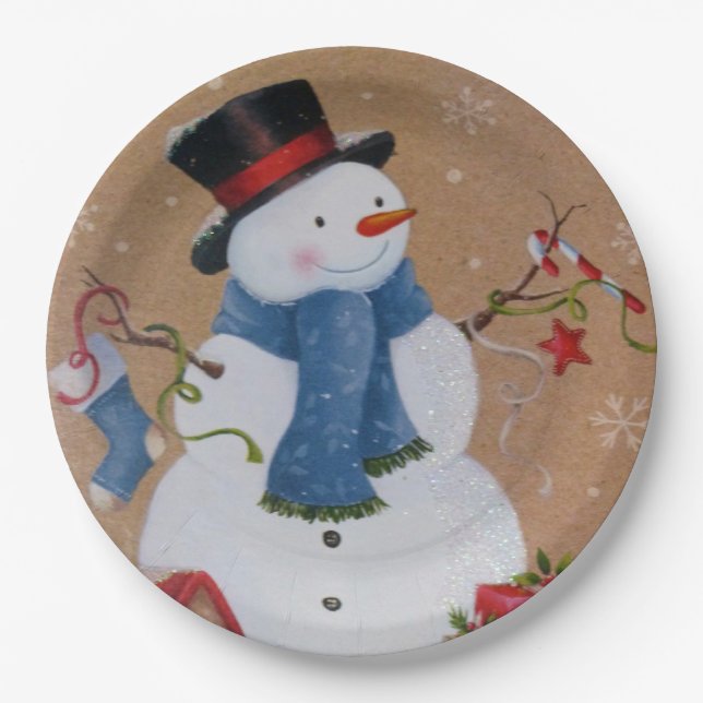 Snowman Paper Plates (Front)