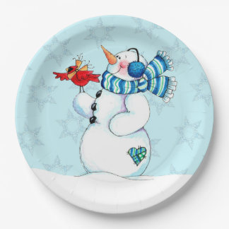 Snowman Paper Plates