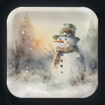 Snowman Paper Plates<br><div class="desc">This is an AI image I created using Midjourney.</div>