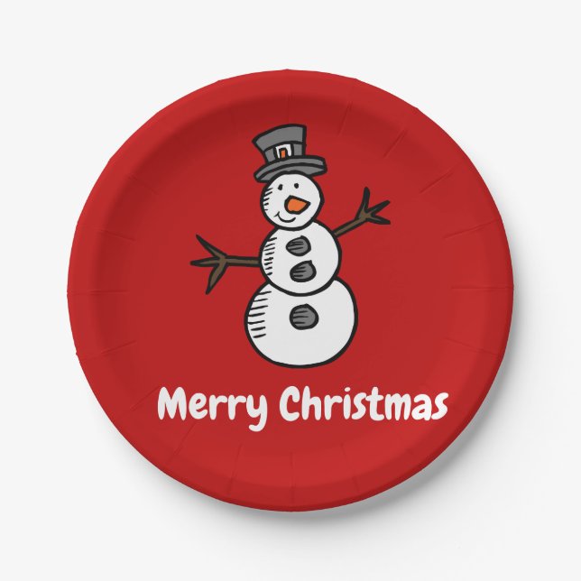 Snowman Paper Plates (Front)