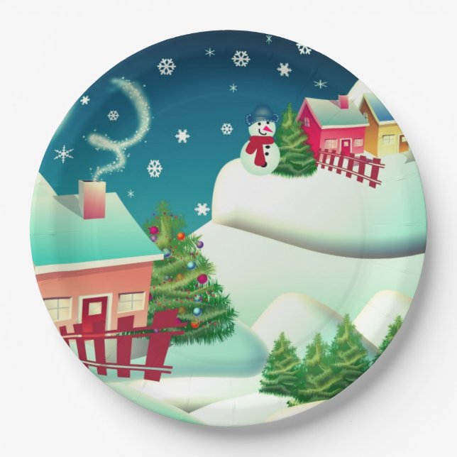 Snowman Paper Plates (Front)