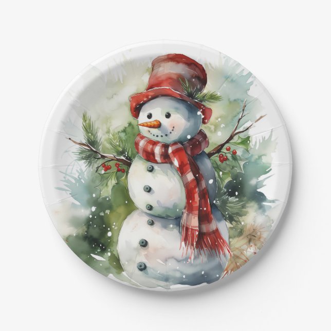 "Snowman" Paper Plates (Front)