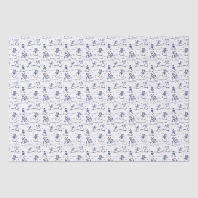 Snowman parade toile - blue tissue paper (Front)