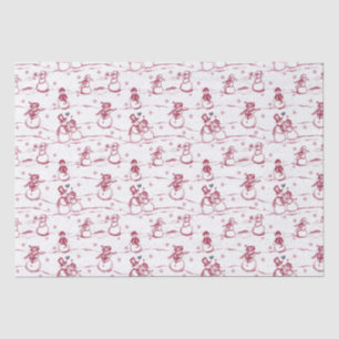 Snowman parade toile - red tissue paper