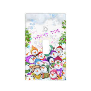 Snowman Party Christmas Light Switch Cover