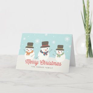 Snowman Party Custom Holiday Greeting Cards
