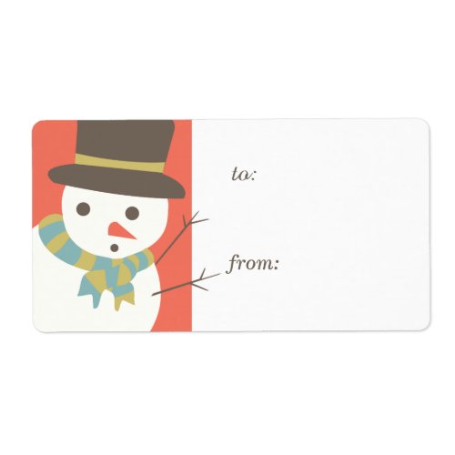 Snowman Party Gift Tag Labels