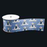 Snowman Pattern Design Satin Ribbon<br><div class="desc">Snowman illustration in a sunny,  snowy setting. Winter sunshine and fun snowman cartoon. Christmas ribbon.</div>