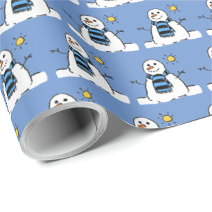 Snowman Pattern Design Wrapping Paper