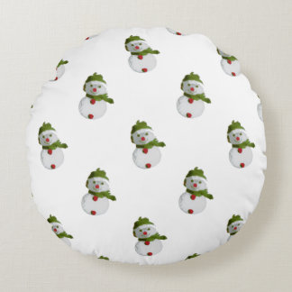 Snowman Pattern Round Pillow