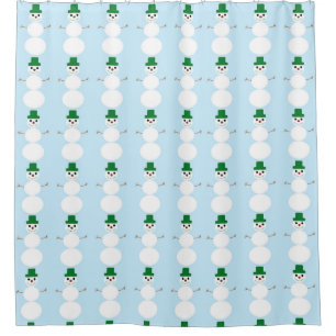 Snowman Pattern Shower Curtain