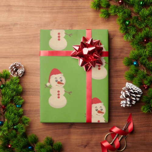 Snowman Pattern Wrapping Paper
