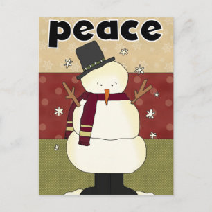 Snowman Peace Holiday  Greeting Cards