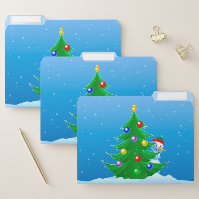 Snowman Peeking File Folder (Set)